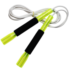 JFROPE Twinkle 海綿高速跳繩, 螢光黃 + 白色繩, 1個