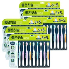 바른생활에이치앤비 좋은칫솔 초극세모, 10개입, 6개