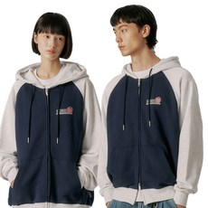 URBANDTYPE 男女通用 Homeboy Logo 拉格蘭撞色寬鬆連帽拉鍊外套 UBDFTC001