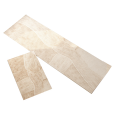 廚房日式侘寂風 防油PVC皮革地墊 Set (大+小), 大(50 x 150cm) + 小(40 x 60cm), 方形清杏, 1組