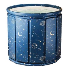 西格傢飾 折疊收納免安裝泡澡桶 免充氣, 70 x 65cm, 星球藍, 1個