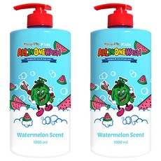 Funny Pia Kids 3合1洗潤髮沐浴乳 西瓜香, 1L, 2瓶