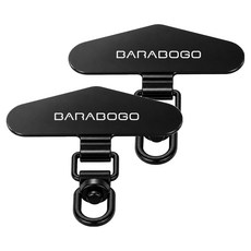 BARABOGO 智慧型手機防丟掛繩 360度旋轉標籤扣, 2個, 黑色