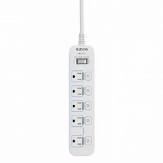 Kinyo 7開6插 高溫斷電延長線 3孔 GI-3769 59 x 25 x 265mm 603g, 2.7m, 白色, 1條