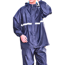 兩件式雨衣 PVC+牛津布, XXL, 藏青色