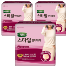 디펜드 여성용 스타일 언더웨어 성인기저귀 파워, 중형, 9개입, 3개