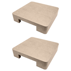 FLaiTO 方形木質牆面插座遮蓋盒, 2個, 奶油色