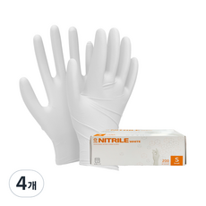 지클럽 니트릴장갑 200p, 화이트, 소(S), 4개