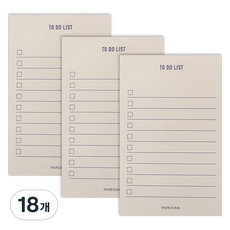 페이퍼리안 메이크어메모 메모패드, 투두리스트, 80매, 18개