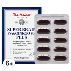 닥터브라이언 슈퍼 브레인 포스파티딜세린 징코 800 플러스 24g, 30정, 6개