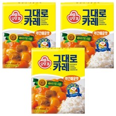 오뚜기 그대로카레 약간매운맛, 200g, 3개