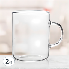 마카 내열유리 머그컵 M04 430ml, 2개 2개