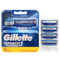 Gillette 吉列 鋒速3Turbo刮鬍刀片, 4入, 1組