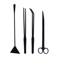 Aquabi 黑色不鏽鋼水草整理工具4件組, 1套