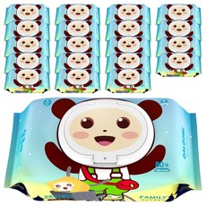 달곰이 패밀리 아기물티슈 엠보싱 캡형, 55g, 80매, 20개
