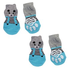 I Love Pet 寵物防滑襪, 藍色 + 灰色