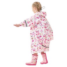 愛北鼻 滿版印花兒童雨衣 滿印粉城堡女孩-領口加高防水 L碼-建議110-120cm, 滿版印花, 1入