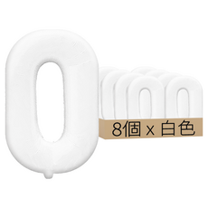 單個數字0 氣球 32吋, 白色, 8個