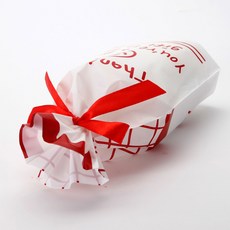 인디케이 스마일 리본 비닐봉투, 50개, 레드