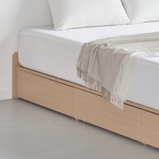 도모 라베노 무헤드 3단 수납형 침대 프레임 + 포켓스프링 매트리스 세트 방문설치, 우드(프레임), 화이트(매트리스)