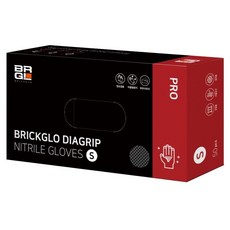 BRICKGLO Dia-Grip Pro 丁腈手套 50入, 黑色, S, 1個
