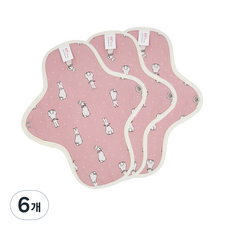이채 일체형 면생리대 핑크버니 소형, 1개입, 6개