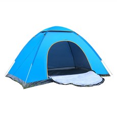 便攜式折疊露營帳篷 單開門, 藍色A 頂部透風, 1~2人