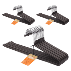 네이쳐리빙 논슬립 코팅 1단 바지걸이, 브라운, 3개