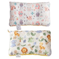 100%純棉可水洗兒童枕頭, 小夥伴 + 好朋友 米色