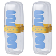 THE ZAKKA 繽紛色調便攜透明牙刷盒, 2個, 繽紛黃