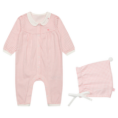 Tartine et Chocolat 嬰幼兒 GL L格紋連身衣 + 仙女帽套組