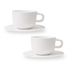 BOWLBOWL 韓國製 Bowl Bowl Home Party 咖啡杯+杯碟組, 牛奶白, 2套