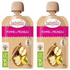 babybio 生機蘋果黑棗纖果泥隨行包 (6個月以上適用) 90g 天然無添加 外出方便攜帶, 2包