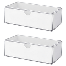 浴室櫃收納盒 抽屜式, 2個, 白色