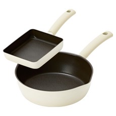 실바트 순수 IH 프라이팬 2종, 아이보리, 1세트, 계란말이팬 18cm + 멀티플렉스팬 24cm
