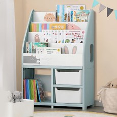Yeya 也雅 萌想樂園兒童玩具繪本分類收納櫃 1大格+2小格+2儲物凳, 躲貓貓