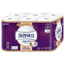 Kleenex 特級棉柔 三層捲筒衛生紙, 27m, 12捲, 1袋