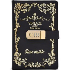 復古帶鎖日記本, 黑色