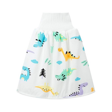 日本竹纖維隔尿裙 棉布材質 新款恐龍 白色, 1件