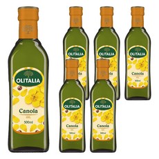 OLITALIA 奧利塔 頂級芥花油 單元不飽和脂肪含量高 適合高溫料理, 500ml, 6瓶