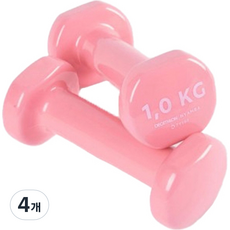 데카트론 PVC 덤벨 트윈팩 핑크, 1kg, 4개