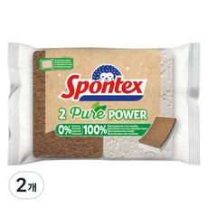 스폰텍스 PURE POWER 스트롱 클린 스크럽 스펀지, 2개, 2개입