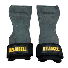 HELIOCELL 牛皮健身舉重拉力帶 雙手組, 灰色, 1套