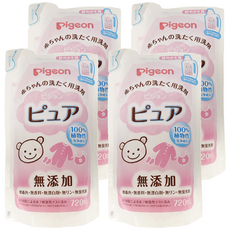 pigeon 貝親 100%植物性 嬰兒衣物洗衣精 補充包, 720ml, 4包