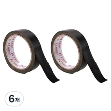 마다꾸미 크래프트 종이테이프 12mm, 블랙, 6개