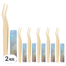 Baummiru 睫毛鑷子 6入 + 卡片 6入 全套組, 2套, 米色