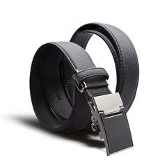 VONIN 牛皮自動扣環金屬瑪瑙組合經典皮帶 PL275BK