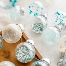 Ju and Ji 聖誕樹裝飾品 吊飾 樹球 裝飾用品 4種 x 6p 套組, 1套, 薄荷綠