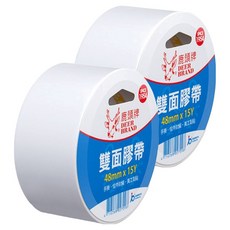 DEER BRAND 鹿頭牌 薄型手撕雙面膠帶 DFS3 48mm x 15Y, 透明色, 2捲
