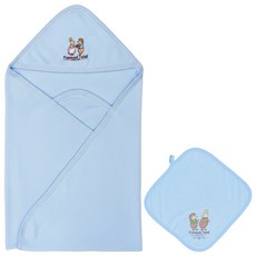 Foxwood Tales 狐狸村傳奇 嬰兒夏季純棉包巾(藍)附小方巾
